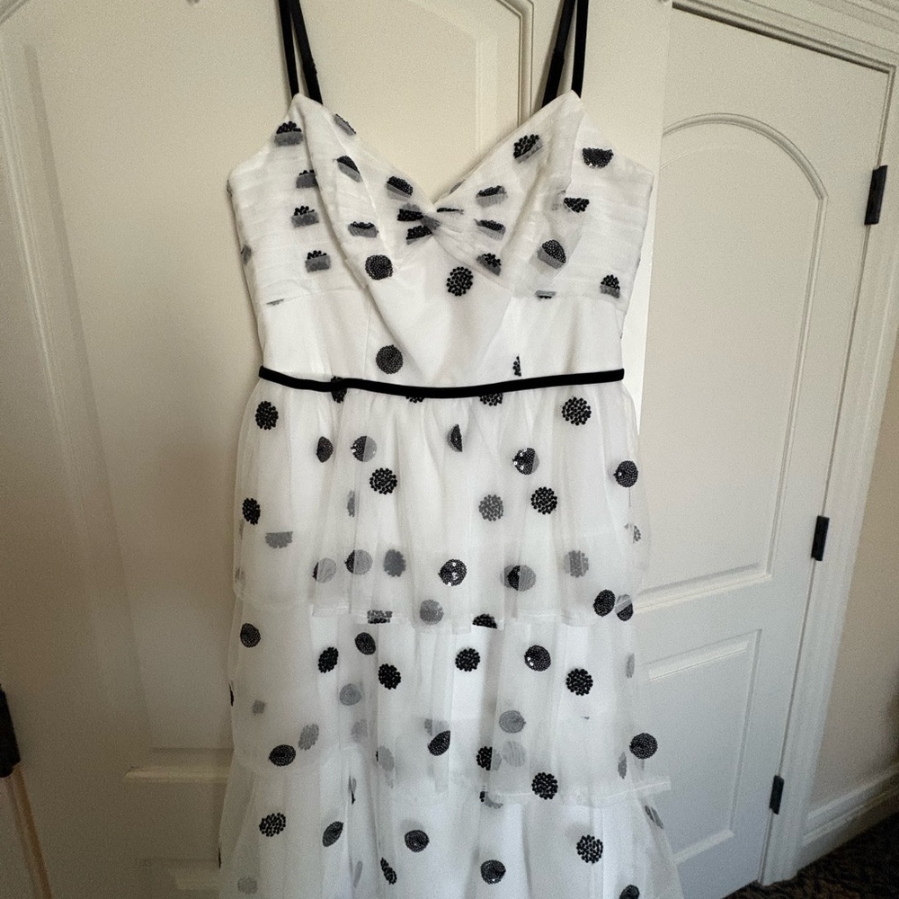 White and Black Polka Dot Dress